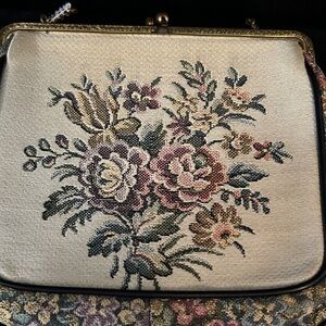 Vintage Floral Tapestry Clutch